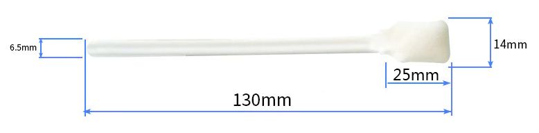 Foam kwast swab spons 13cm lang wegwerp wit afmetingen