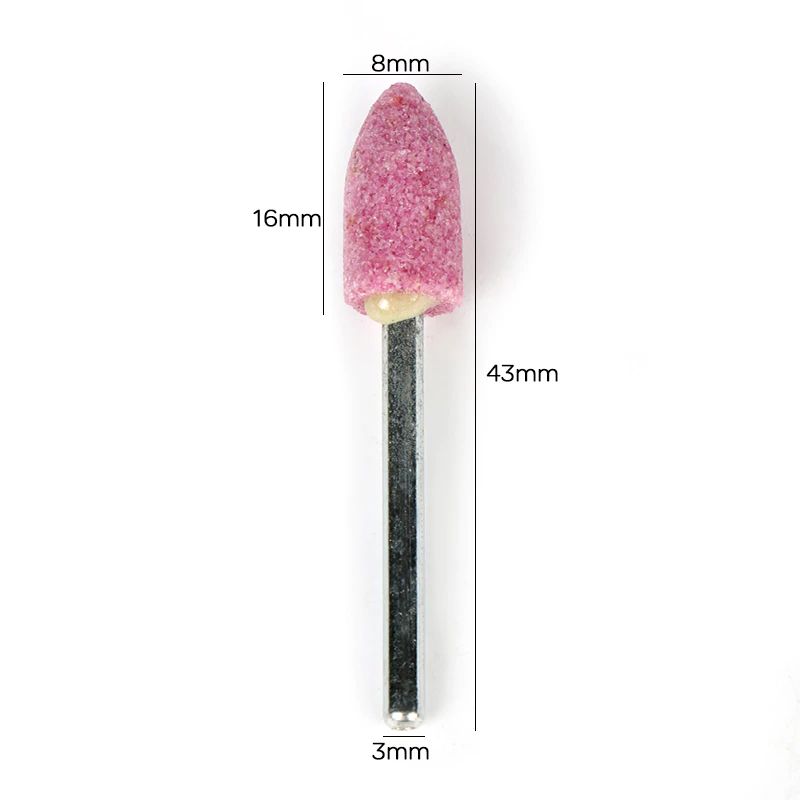 Slijpschijf steen op as 8x16mm diameter as 3mm afmetingen