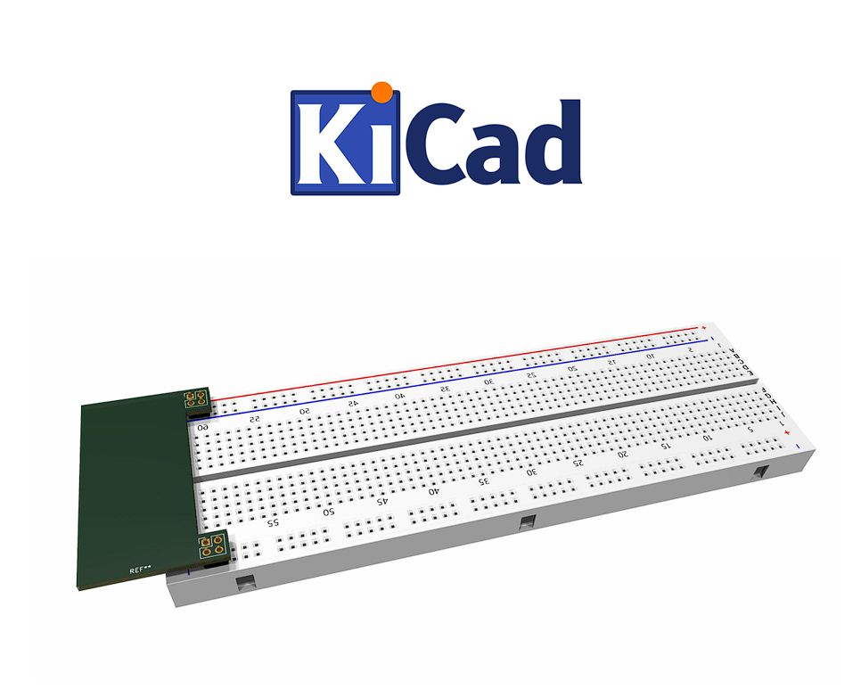 Breadboard 400/830 PCB design template voor KiCad 6+