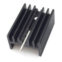 Heatsink 21x15x10mm Aluminium zwart met pin voor TO-220