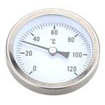 Thermometer Analoog 0-120 graden celsius 63mm clip-on-pipe