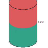 Magneet Nd staaf d3 mm, hoogte 6mm afmetingen