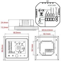 Thermostaat BHT-002GCL wit MOES afmetingen