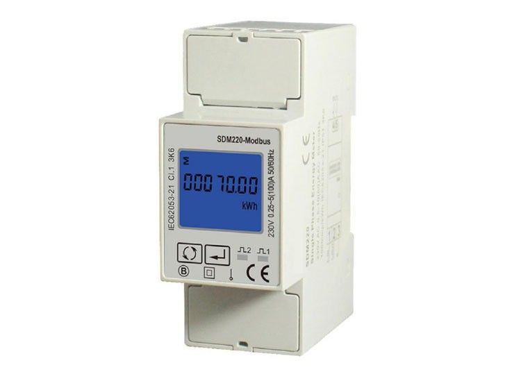 KWh meter 100A digitaal LCD display puls uitgang Modbus RS485 RTU DIN rail SDM220