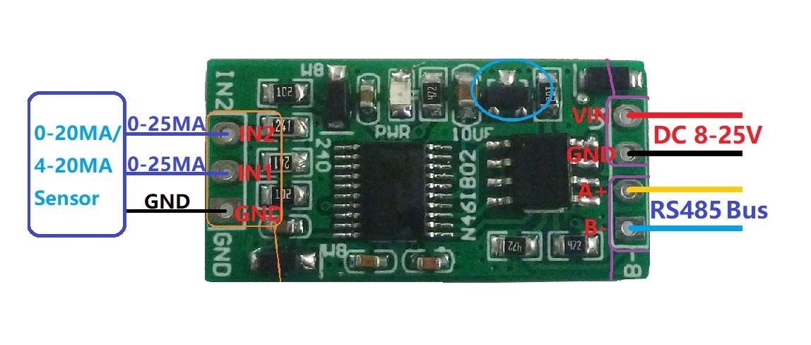 Modbus RS485 RTU DA converter N46IB02 05