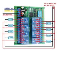 Modbus RS485 Relais module 12V, 8x250V10A NO-NC R4D8A08 pinout2