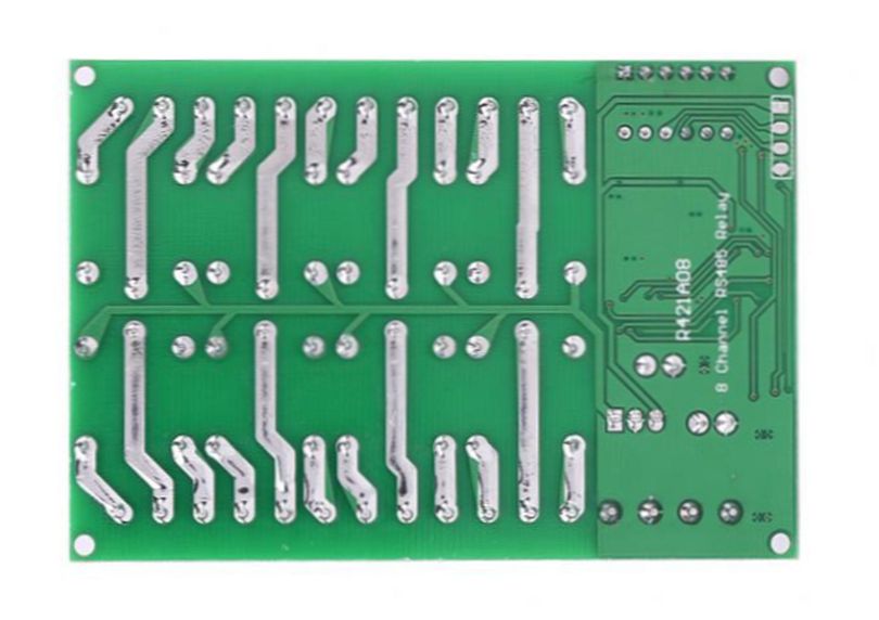 Modbus RS485 Relais module 12V, 8x250V10A NO-NC 03