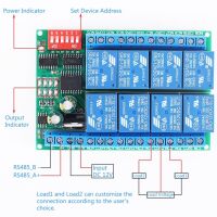 Modbus RS485 Relais module 12V, 8x250V10A NO-NC pinout