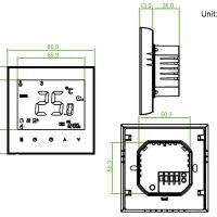 Modbus RS485 Thermostaat BHT-1000GCLN afmetingen