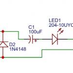 220-230V AC detectie module 1-kanaal met optocoupler schema