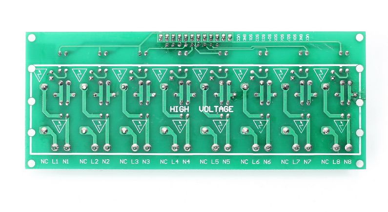 230V AC detectie module 8-kanaal met optocouplers 04