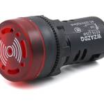 Alarm signalering module lamp en buzzer 12V rood 16mm AD16-16SM