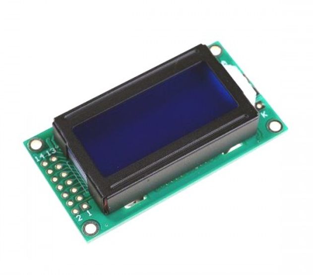 Display LCD 0802 8×2 karakters module wit op blauw SPLC780D interface