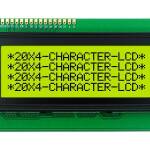 Display LCD 20×4 karakters module voorbeeld (zwart op groen)