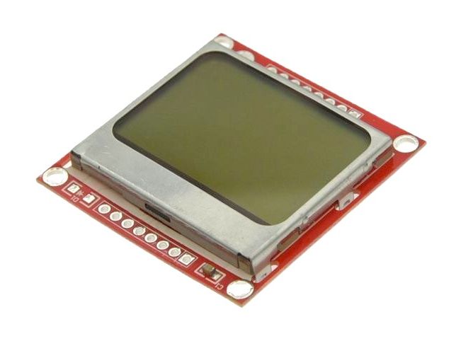 Display LCD 84×48 pixels 1.6" rood PCD8544