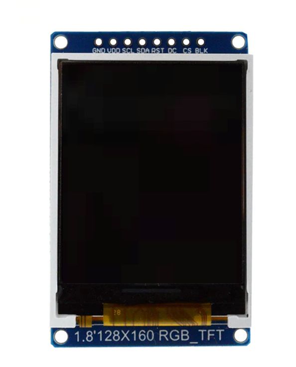 Display TFT 1.8" 128×160 SPI ST7735S met pin headers onder