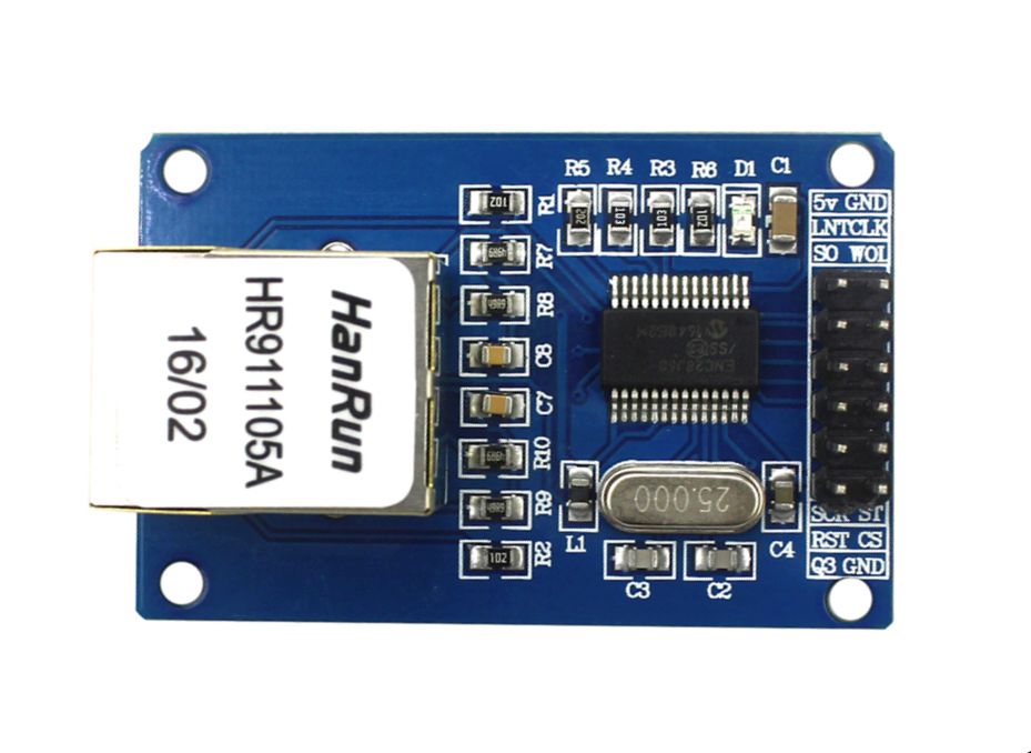 Ethernet LAN Netwerk module (ENC28J60) model 01 bovenkant