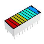 LED Bar module 10 segmenten blauw groen geel rood batterij vorm QH-B10BBGYR