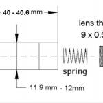 Laser LED 3-5V 650nm 10mW lijn rood afmetingen