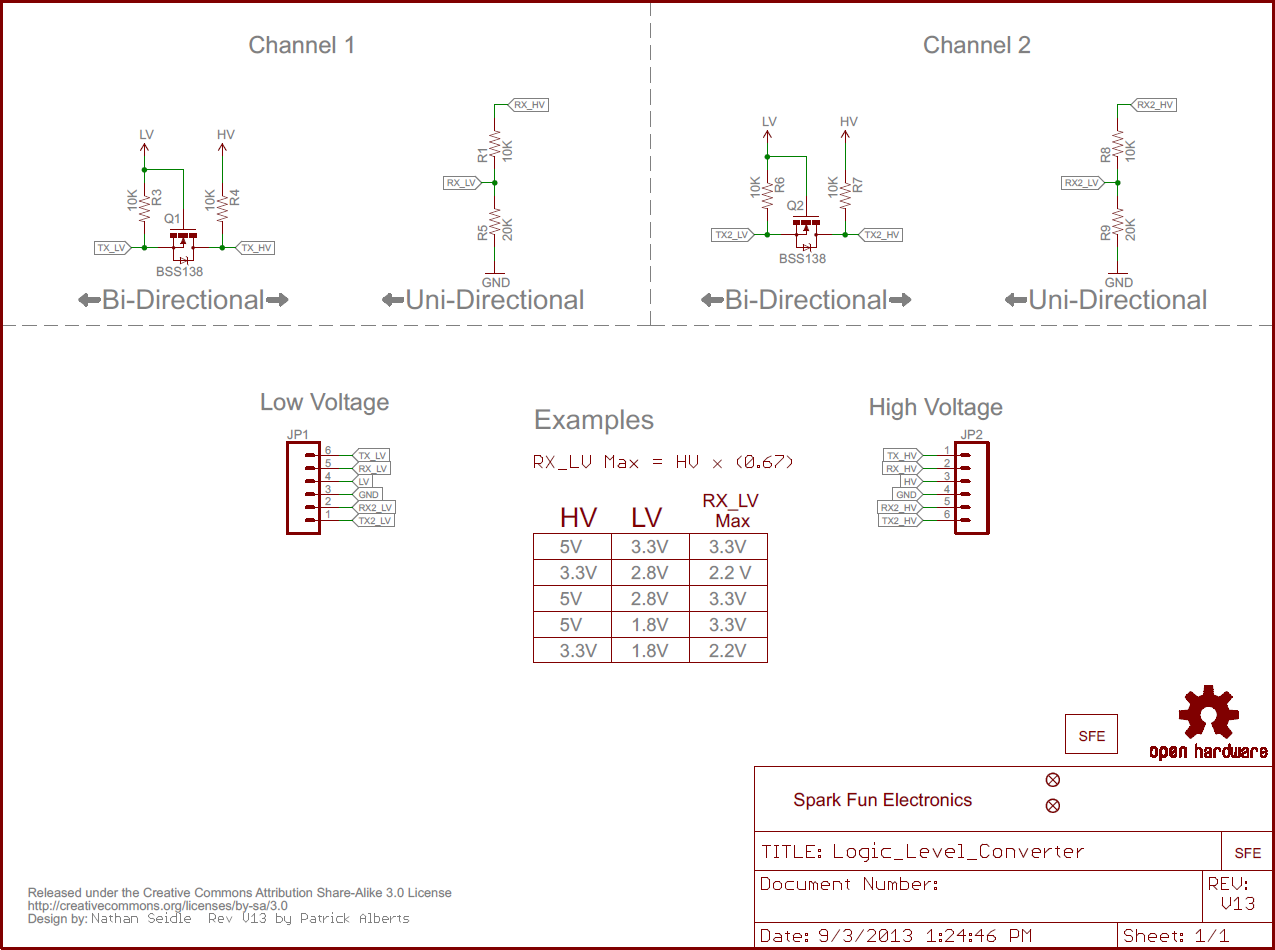 Logic Level 5V naar 3