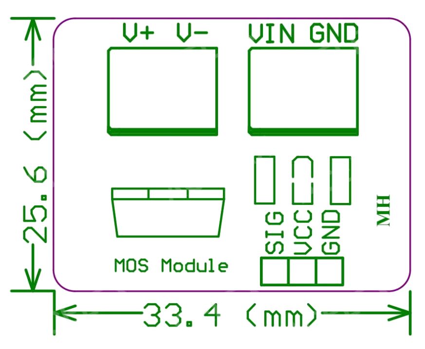 Mosfet Driver Module IRF520 afmetingen