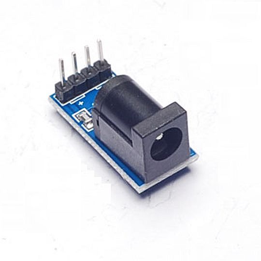 Power connector 5.5x2.1mm breakout module 4 pins met led