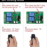 RF 433MHz Relais module 12V 2x250V-10A NO-NC met afstandsbediening A-B handleiding 03