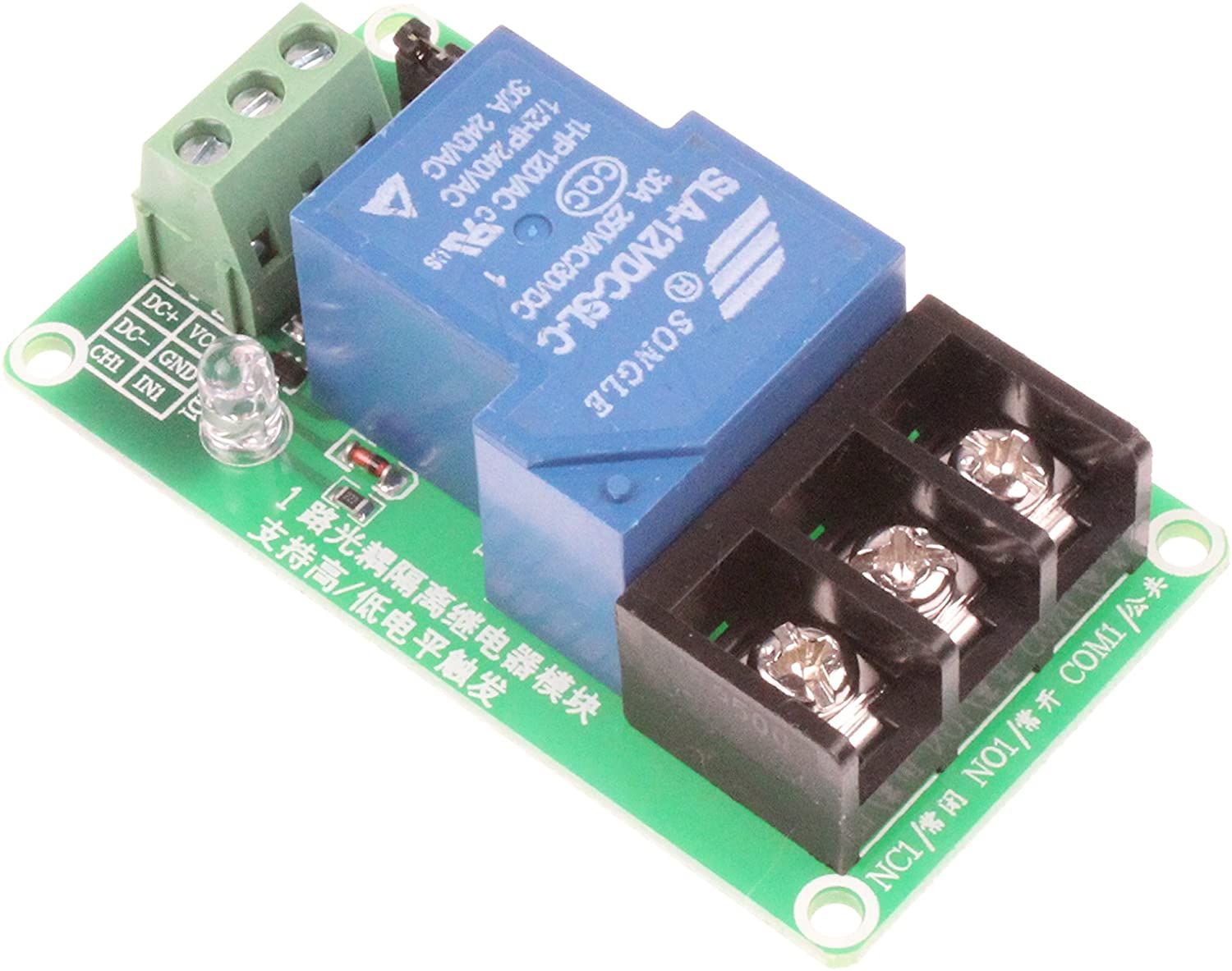 Relais module 12V, 1x250V-30A NO-NC met low level trigger (alt2) 03