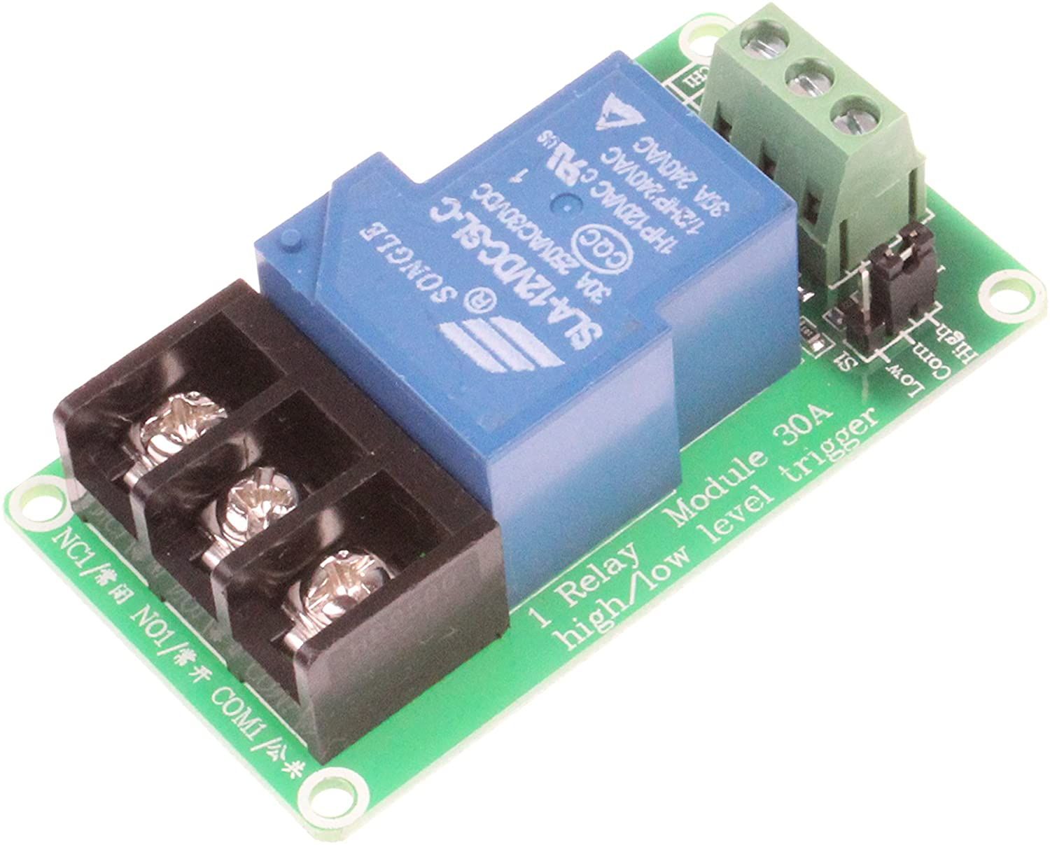 Relais module 12V, 1x250V-30A NO-NC met low level trigger (alt2) 04