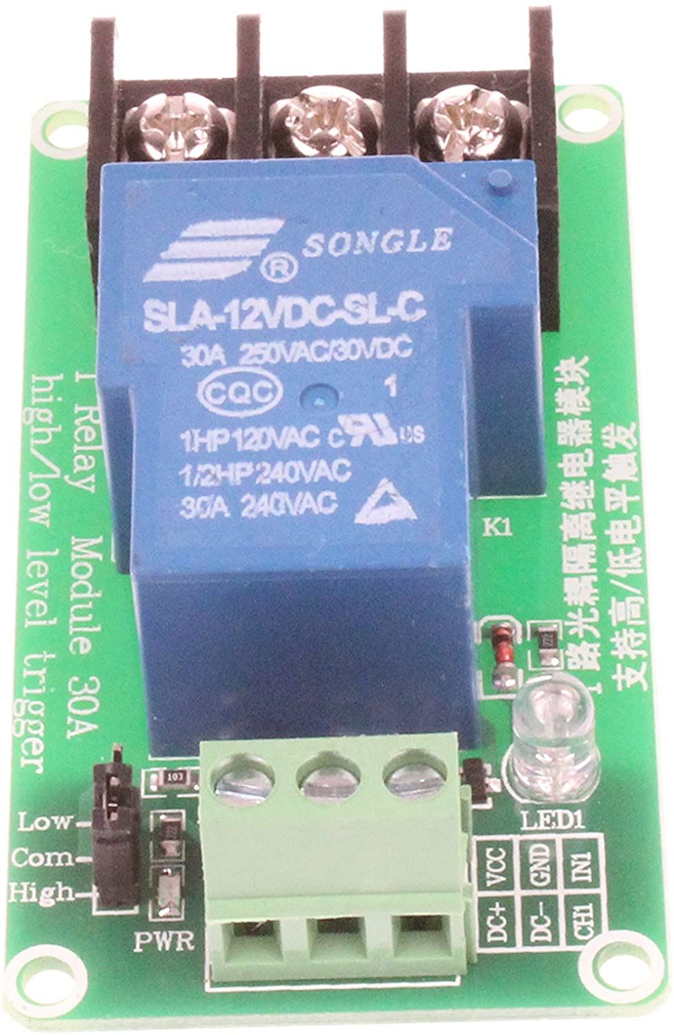 Relais module 12V, 1x250V-30A NO-NC met low level trigger (alt2) 05