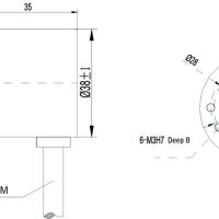 Rotary encoder met 12x6mm D-shaft LPD3806-600BM afmetingen