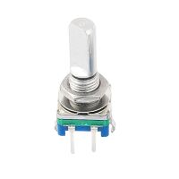 Rotary encoder met drukknop 20mm D-as schroefdraad EC11 groen-blauw