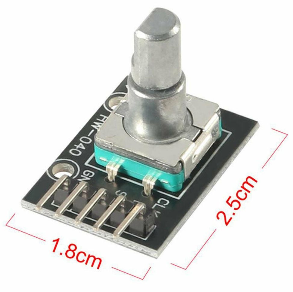 Rotary encoder module met drukknop 10mm D-as EC11 afmetingen