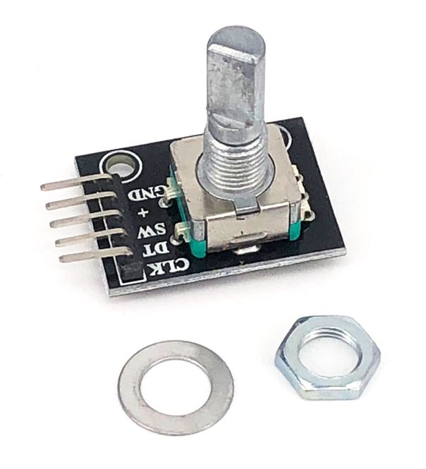 Rotary encoder module met drukknop 20mm D-as schroefdraad