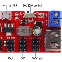 Spanningsregelaar breakout module DC-DC USB-micro pinout