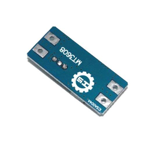 Spanningsregelaar voedings module step-up 2V-24V DC-DC 2A (MT3608) onderkant