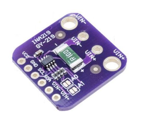 Stroommeter module DC 3.2A 26V max. digitaal I2C R100 0.1 Ohm Shunt INA219 GY-219 GESOLDEERD