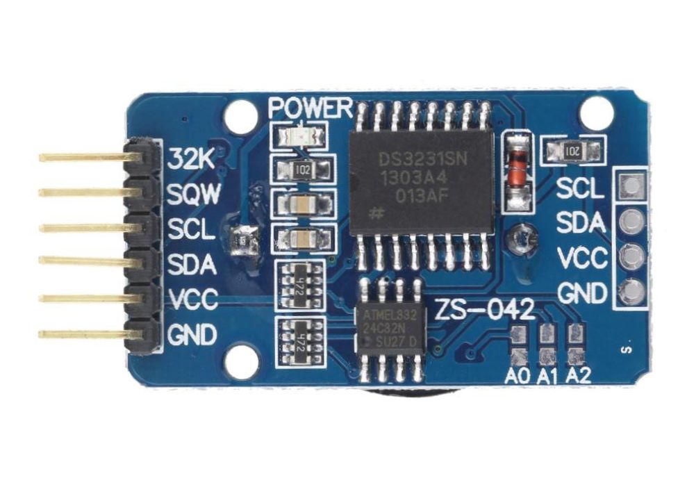 Tijdklok RTC module DS3231 geschikt voor een LIR2032 batterij