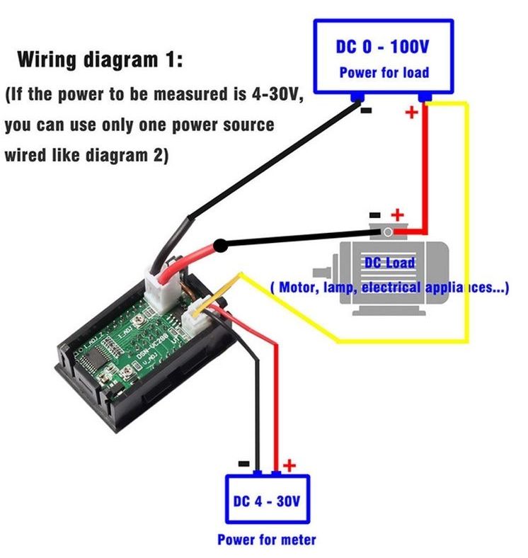 Voltmeter en Amperemeter 0-100V 0-10A segment display 0