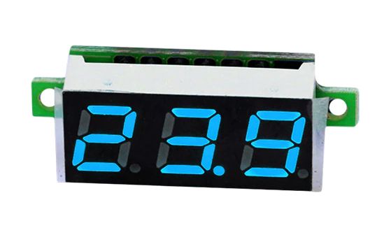 Voltmeter mini 2.5V – 30V segment display 0.28 inch blauw