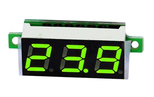 Voltmeter mini 2.5V – 30V segment display 0.28 inch groen