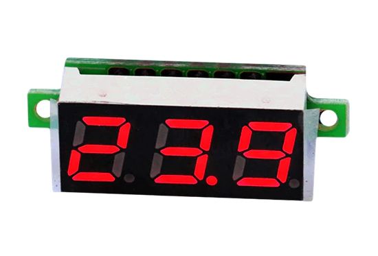 Voltmeter mini 2.5V – 30V segment display 0.28 inch rood