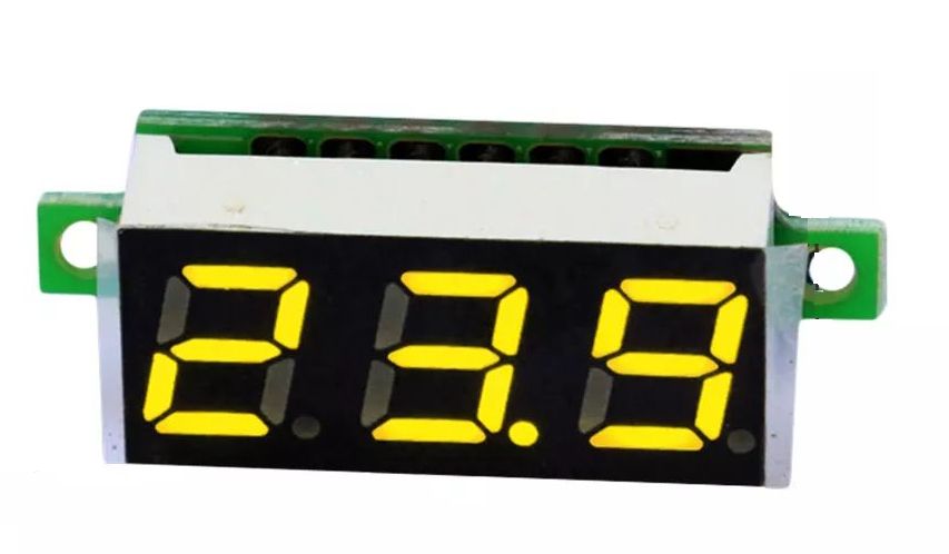 Voltmeter mini 2.5V - 30V segment display 0.28 inch geel