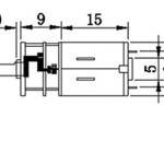 Motor 3V-6VDC met reductiekast 100RPM GA12-N20 afmetingen