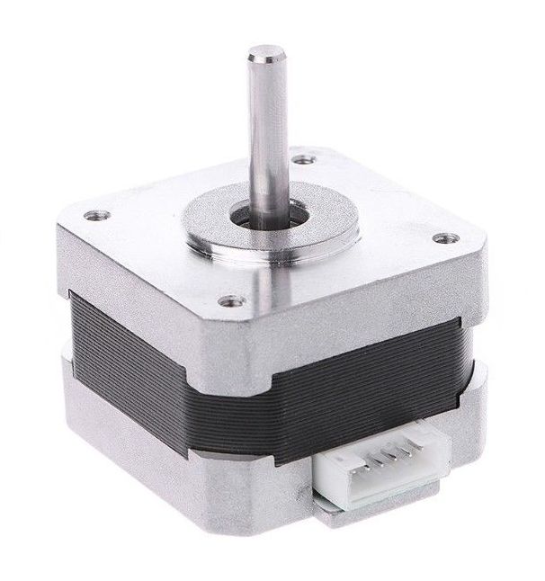 Stappenmotor 1.2 kg/cm 1.8° 0.6A NEMA17 met ronde as 17HS2408