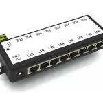 Ethernet LAN PoE injector 9-48V DC met 8 poorten