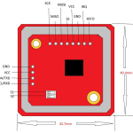RFID NFC IC Card Sensor Module I2C ISO14443A Mifare PN532 pinout en afmetingen