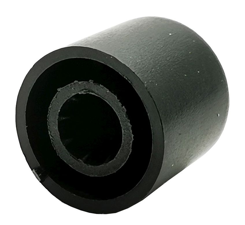 Draaiknop 13x14mm zwart mat voor geribbelde as 6mm 02