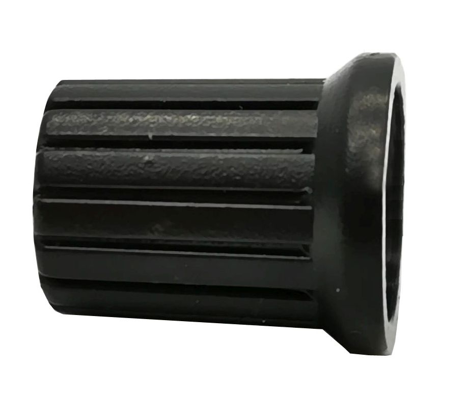 Draaiknop 14x12mm zwart voor geribbelde as 6mm