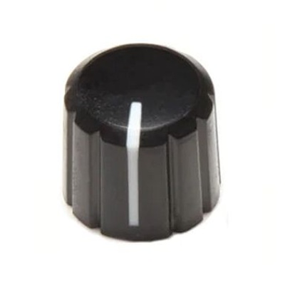 Draaiknop 13.5x15mm zwart voor D-as 6mm